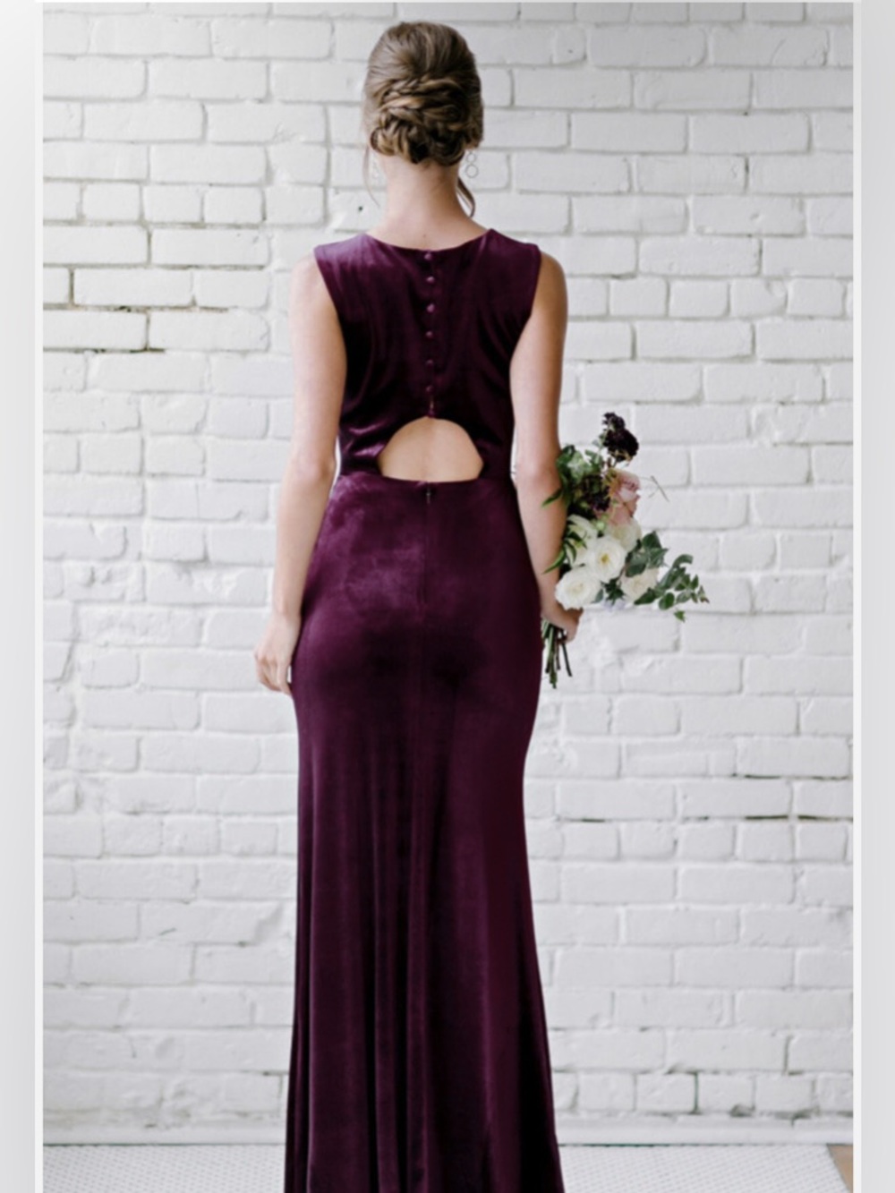 NWT Revelry Cleo Velvet Dress Purple Formal Bridesmaid Maxi Gown size 24